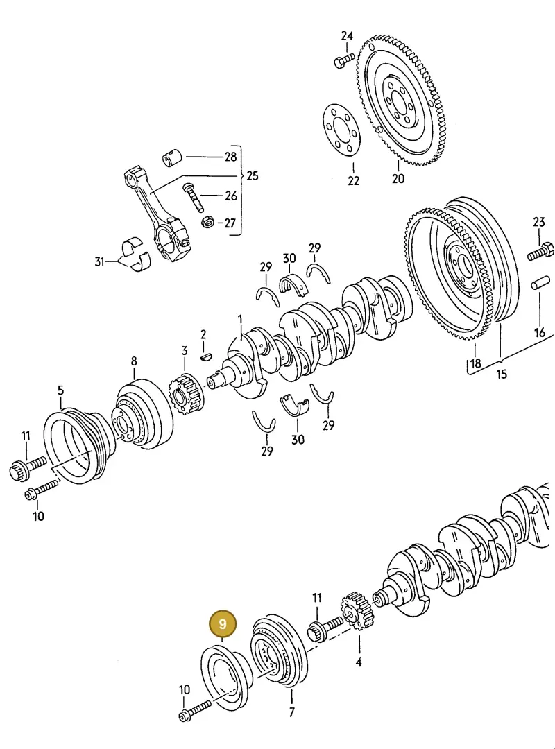 026105255D — Volkswagen Passat (1991-1993) diagram 110006200, position 9