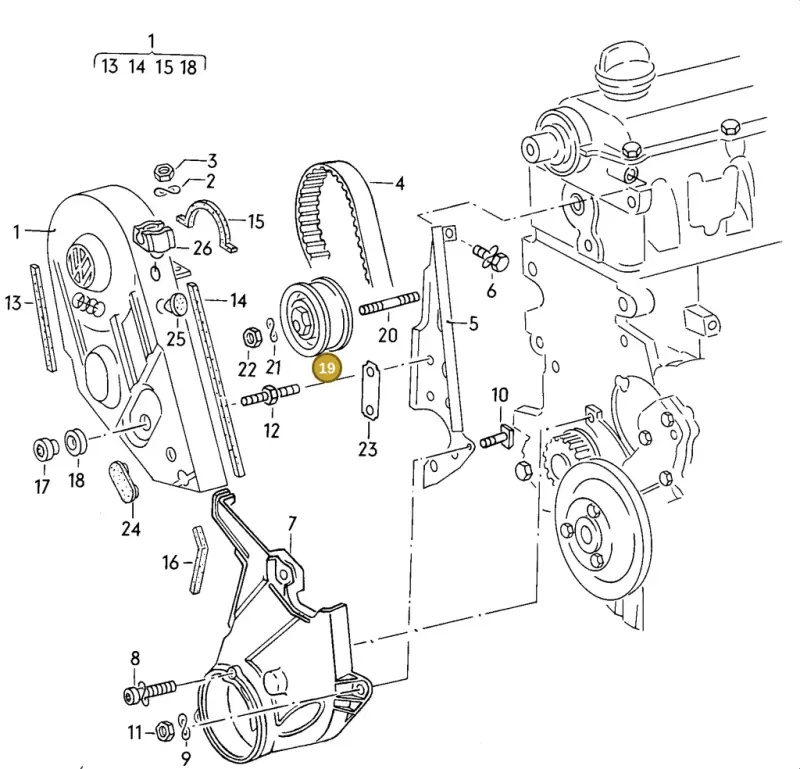026109243E — Volkswagen Scirocco (1983-1989) diagram 007009000, position 19
