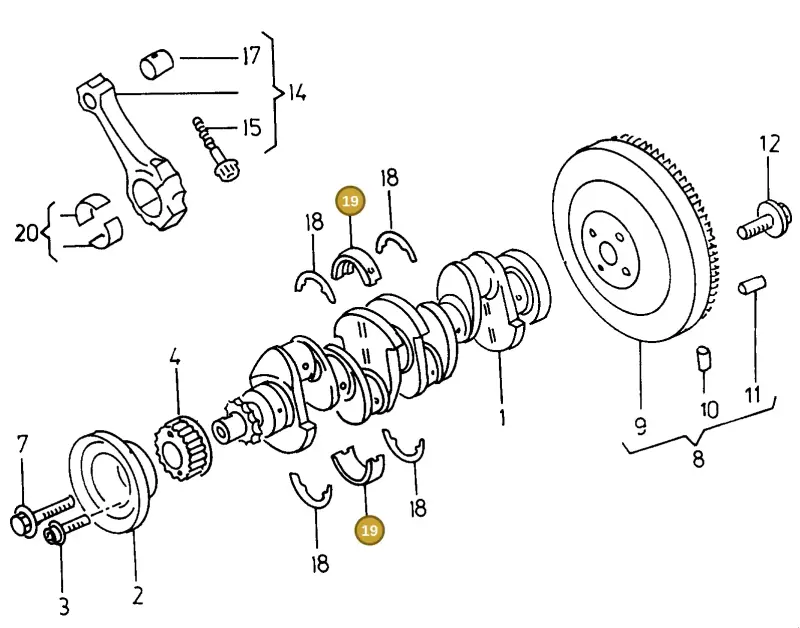 026198491A — Volkswagen CADDY PICKUP (1996-2000) diagram 101105050, position 19