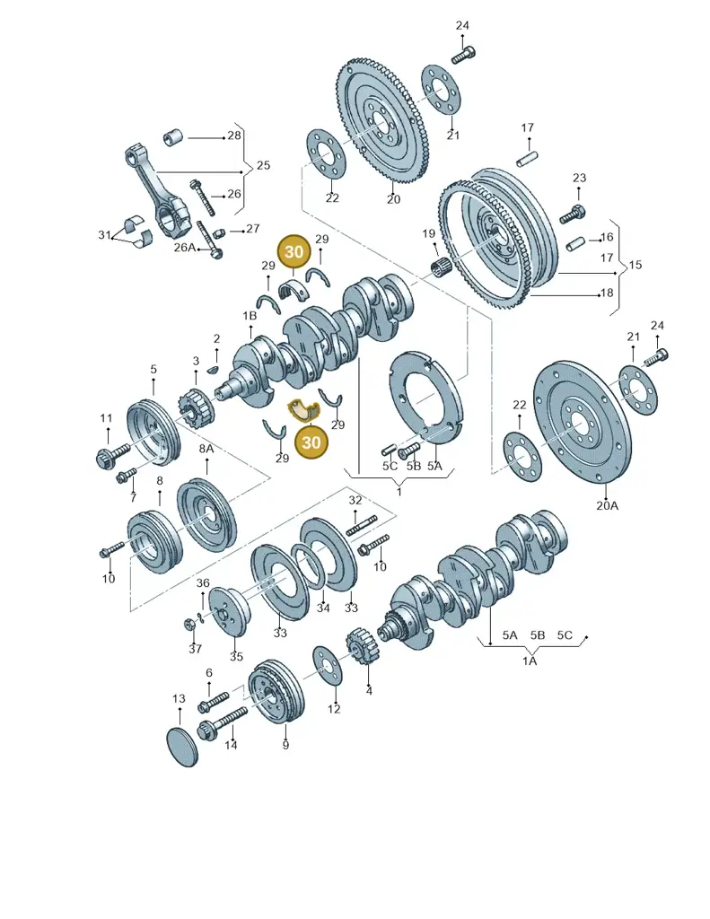 026198491A — Volkswagen CADDY-KOMBI/KASTENW. 06> (2005-) diagram 123105150, position 30
