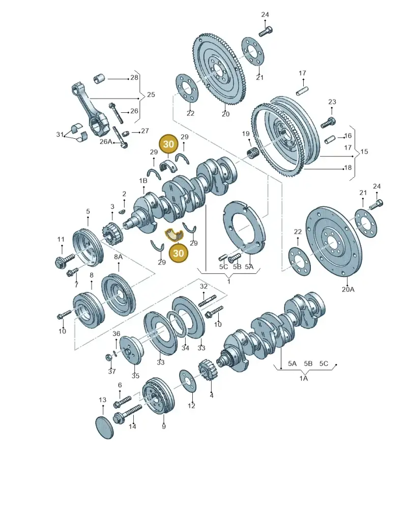 026198491A — Volkswagen CADDY-KOMBI/KASTENW.   06> (2005-) diagram 123105150, position 30