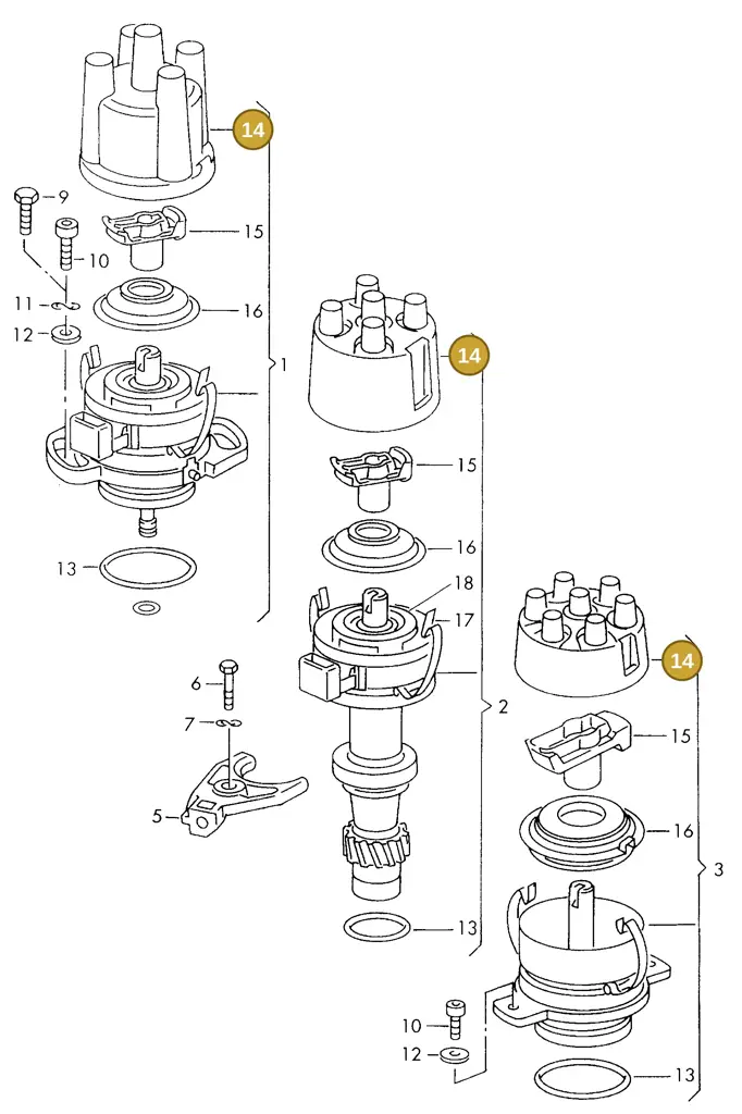 026905207A — Volkswagen GOLF CABRIO (1998-2001) diagram 121905400, position 14