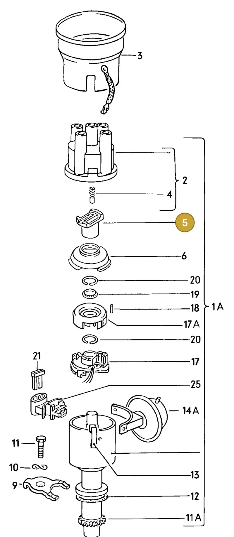026905225K — Volkswagen Jetta (1989-1991) diagram 067207000, position 5