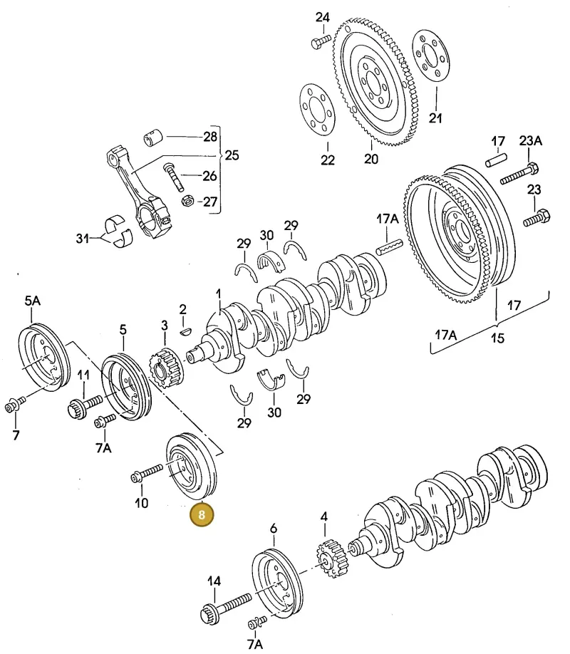 027105243 — Volkswagen Golf/Jetta  "USA","MEX"89>92 (1988-1992) diagram 042004000, position 8