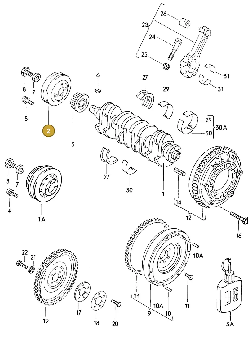 027105255 — Volkswagen Jetta                  86 (1985-1986) diagram 013006000, position 2