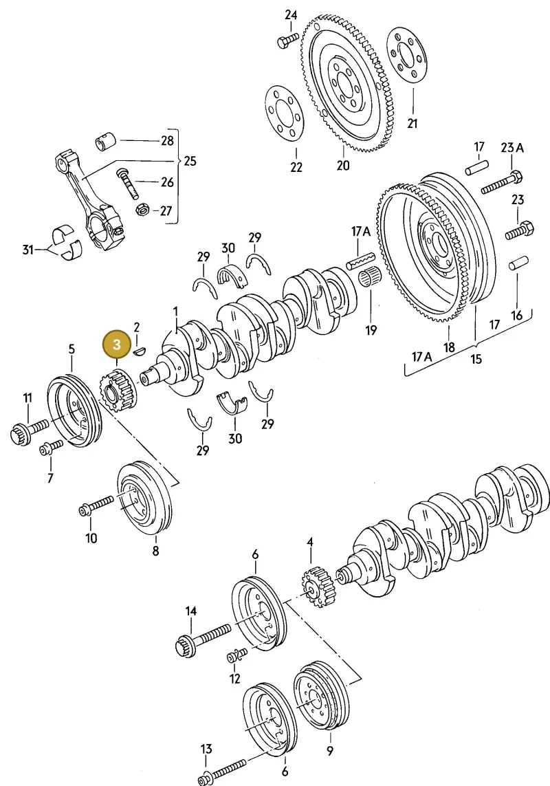 027105263B — Volkswagen Jetta                  89 (1988-1989) diagram 067006000, position 3