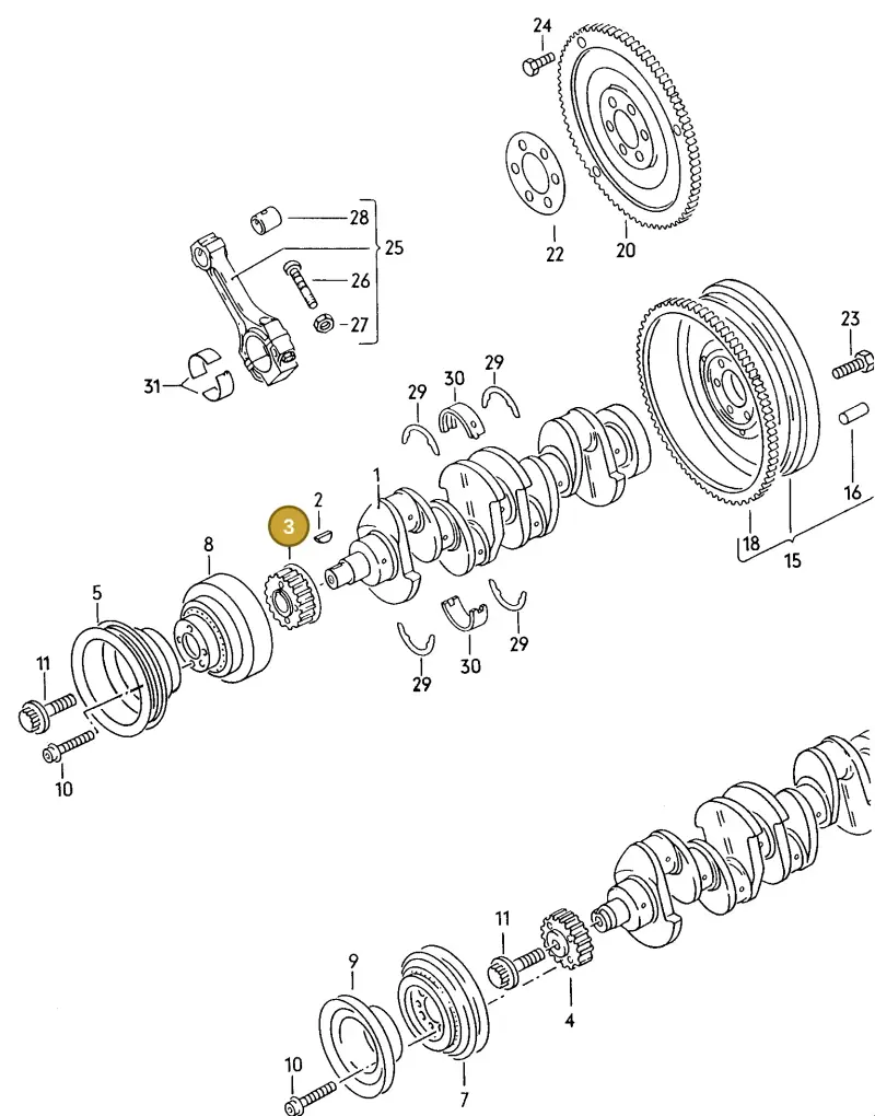 027105263B — Volkswagen Corrado (1989-1995) diagram 076006000, position 3