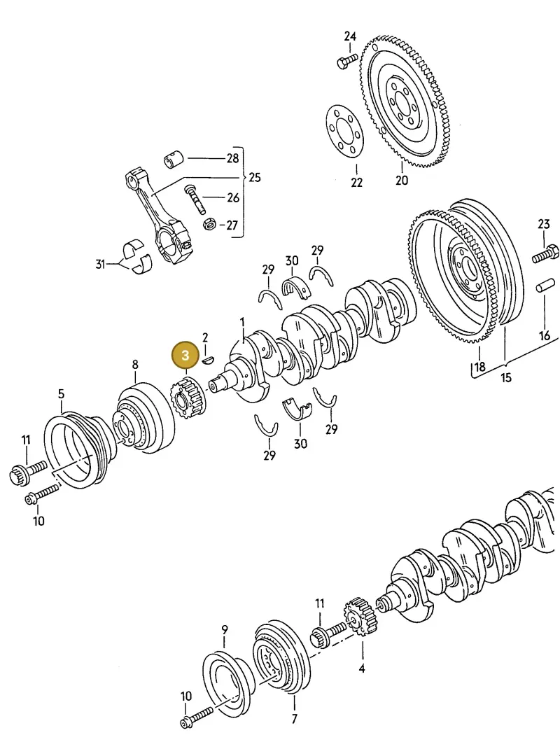 027105263B — Volkswagen Passat (1991-1993) diagram 110006200, position 3