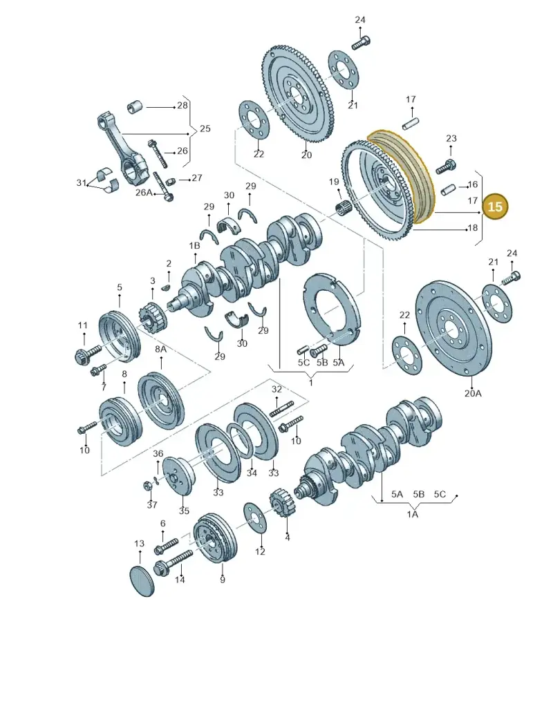 027105271NX — Volkswagen GOLF CABRIO (2002-2002) diagram 123105150, position 15