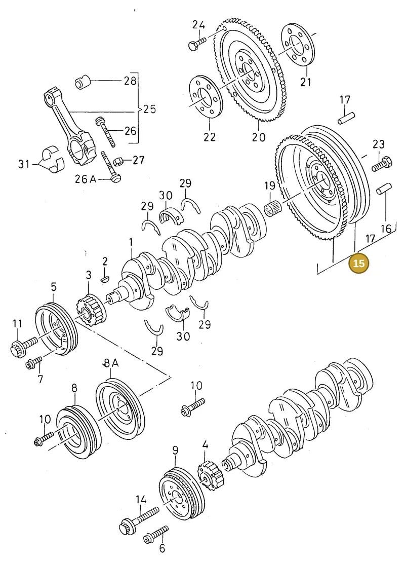 027105271NX — Volkswagen Derby (MEX) (1994-1996) diagram 138105150, position 15