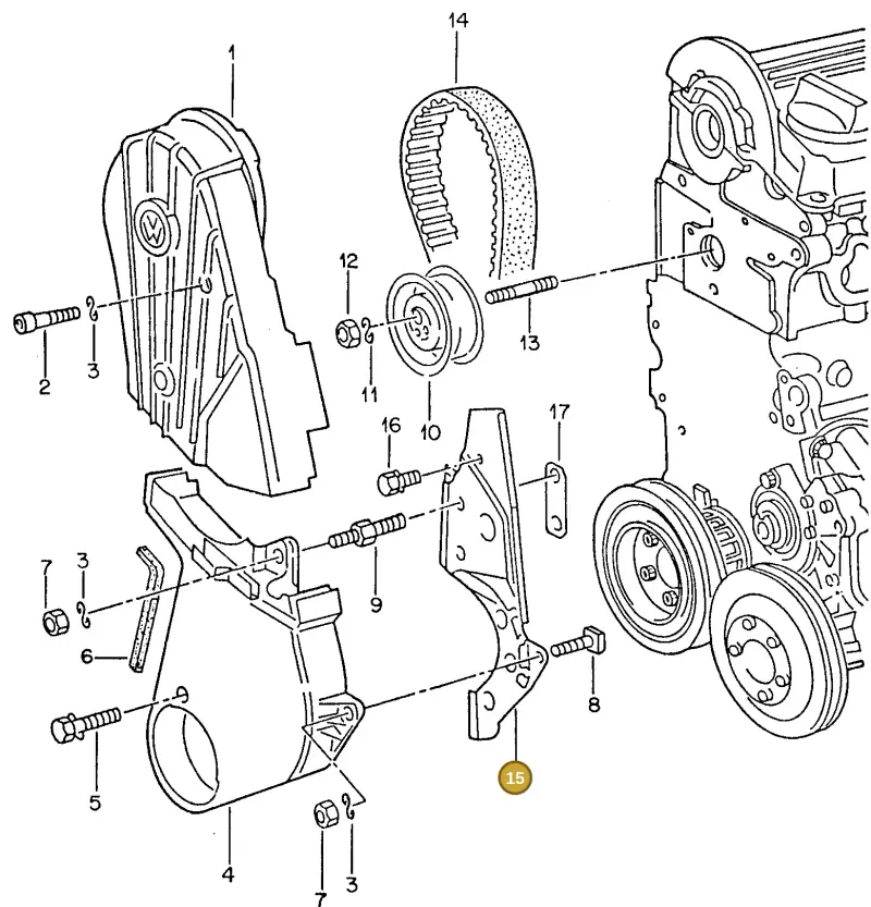027109122D — Volkswagen Golf/Jetta  "USA","MEX"89>92 (1988-1992) diagram 042007100, position 15