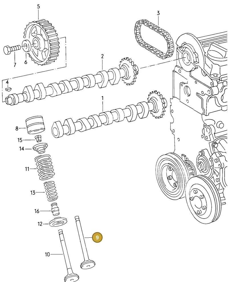 027109611D — Volkswagen Jetta (1989-1991) diagram 013012150, position 9