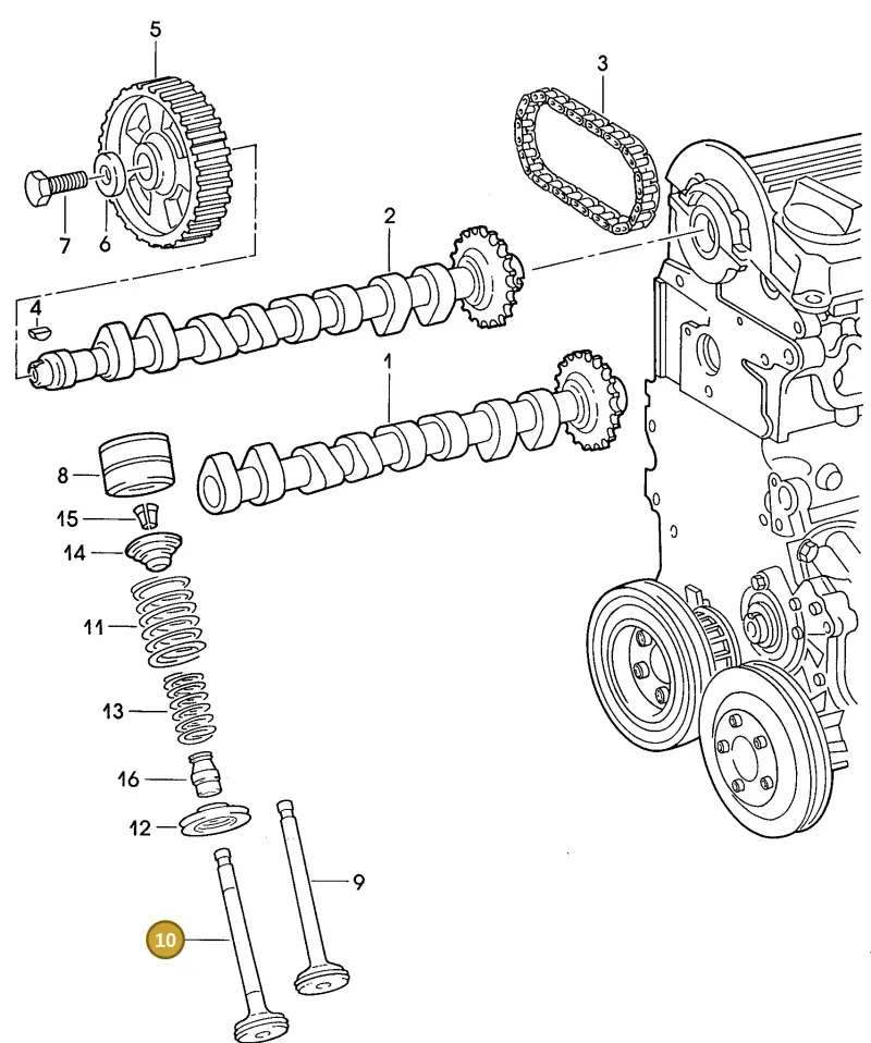 027109611D — Volkswagen Golf/Jetta  "USA","MEX"89>92 (1988-1992) diagram 042006100, position 10