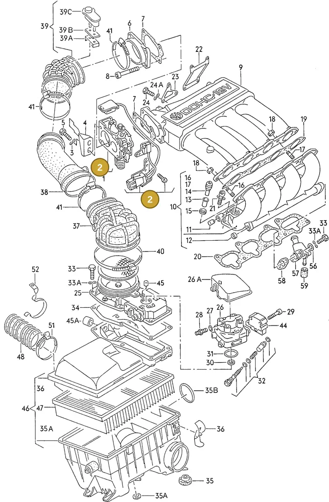 027133061A — Volkswagen Passat (1991-1993) diagram 076039000, position 2