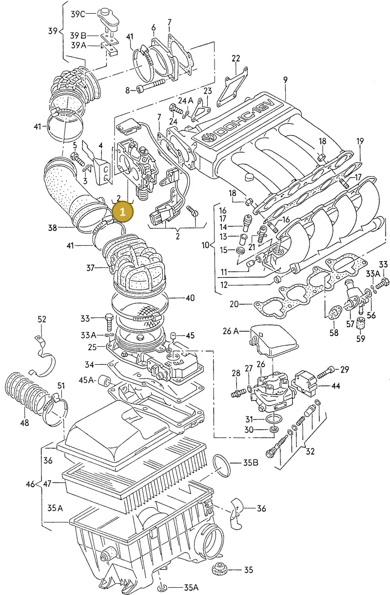 027133063BA — Volkswagen Passat (1991-1993) diagram 076039000, position 1