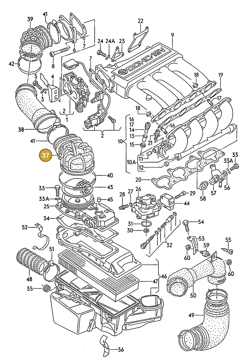 027133357A — Volkswagen Jetta                  89 (1988-1989) diagram 064053500, position 37