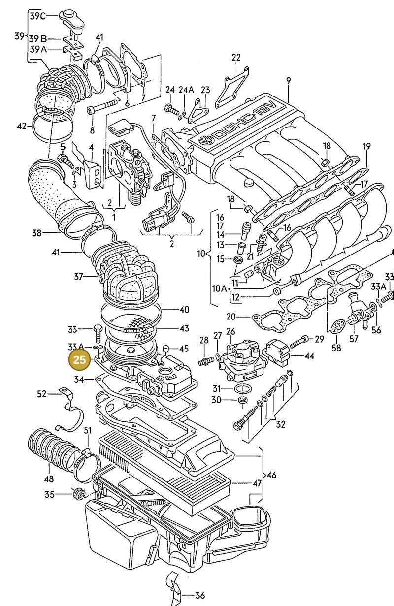 027133471 — Volkswagen Jetta (1989-1991) diagram 110053500, position 25