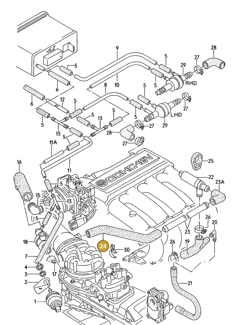 027133997S — Volkswagen Jetta                  88 (1987-1988) diagram 064051000, position 24