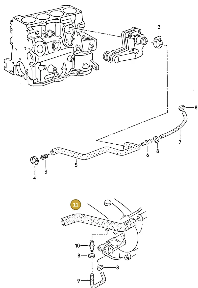 027133997S — Volkswagen Passat (1991-1993) diagram 076003000, position 11