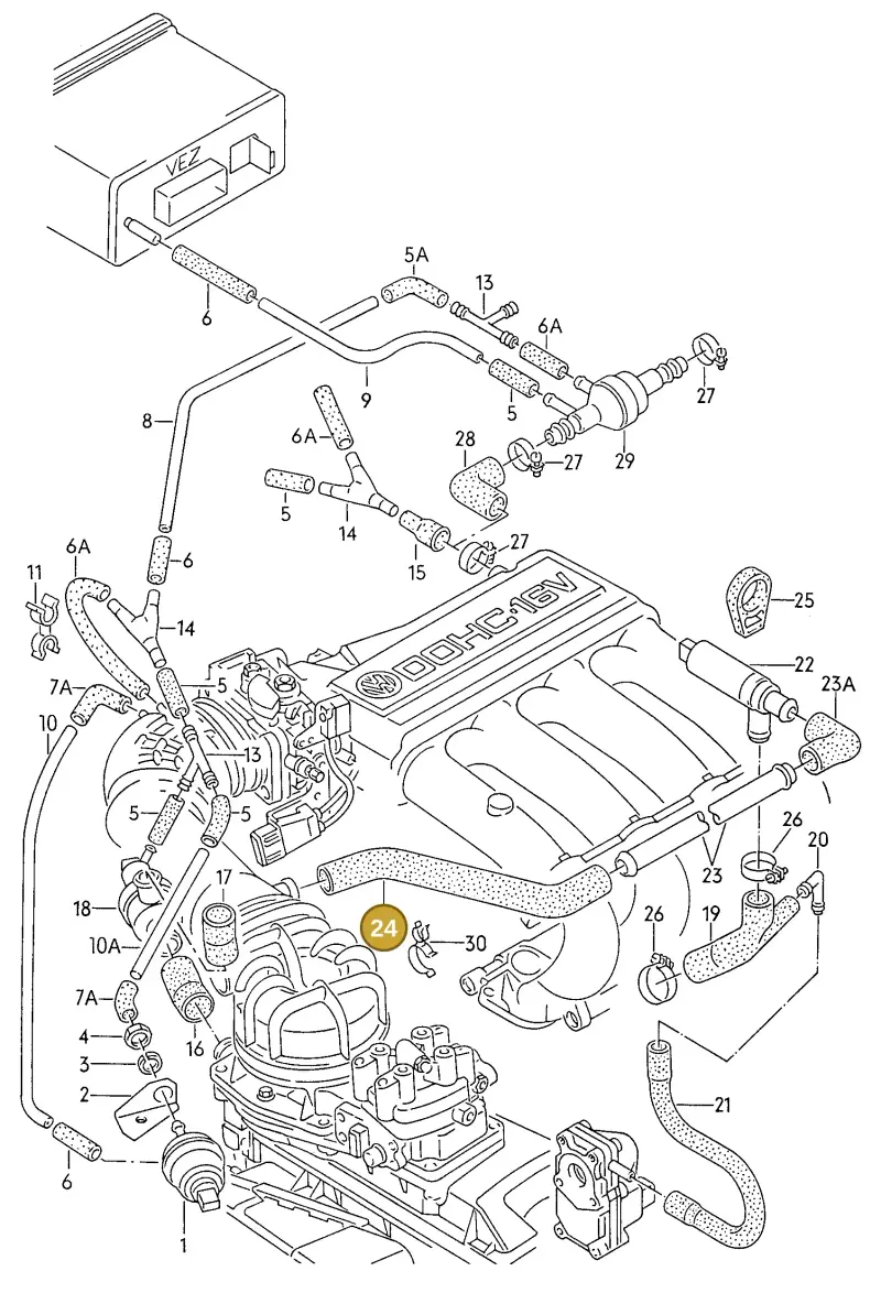 027133997S — Volkswagen Passat (1991-1993) diagram 076036200, position 24