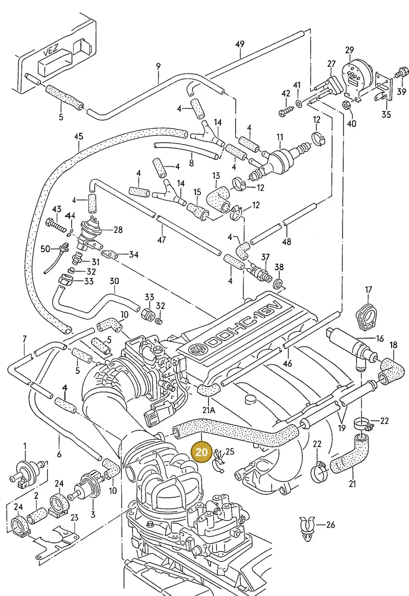 027133997S — Volkswagen Passat (1989-1991) diagram 084036400, position 20