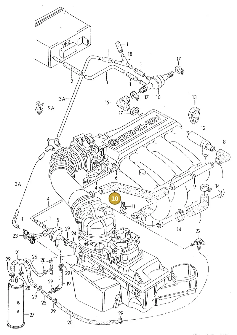 027133997S — Volkswagen Jetta (1989-1991) diagram 092051100, position 10