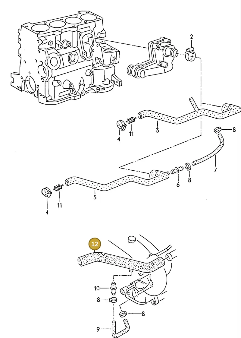 027133997S — Volkswagen Jetta (1989-1991) diagram 110003030, position 12