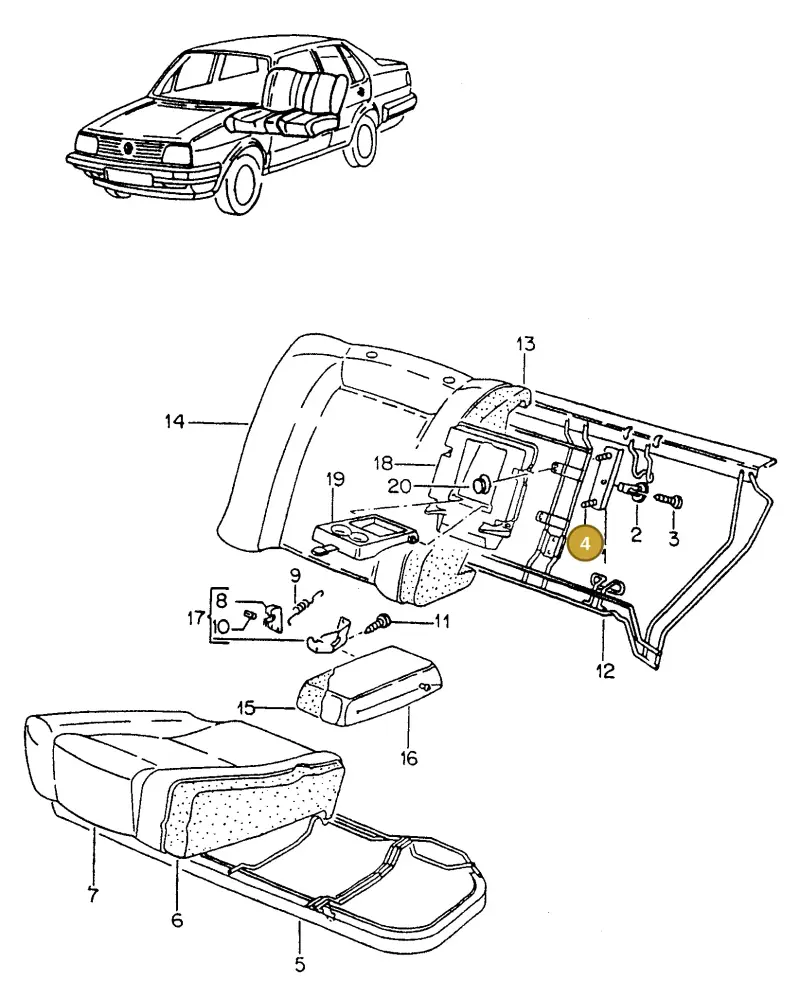 027903015 — Volkswagen Golf/Jetta  "USA","MEX"89>92 (1988-1992) diagram 042119100, position 4