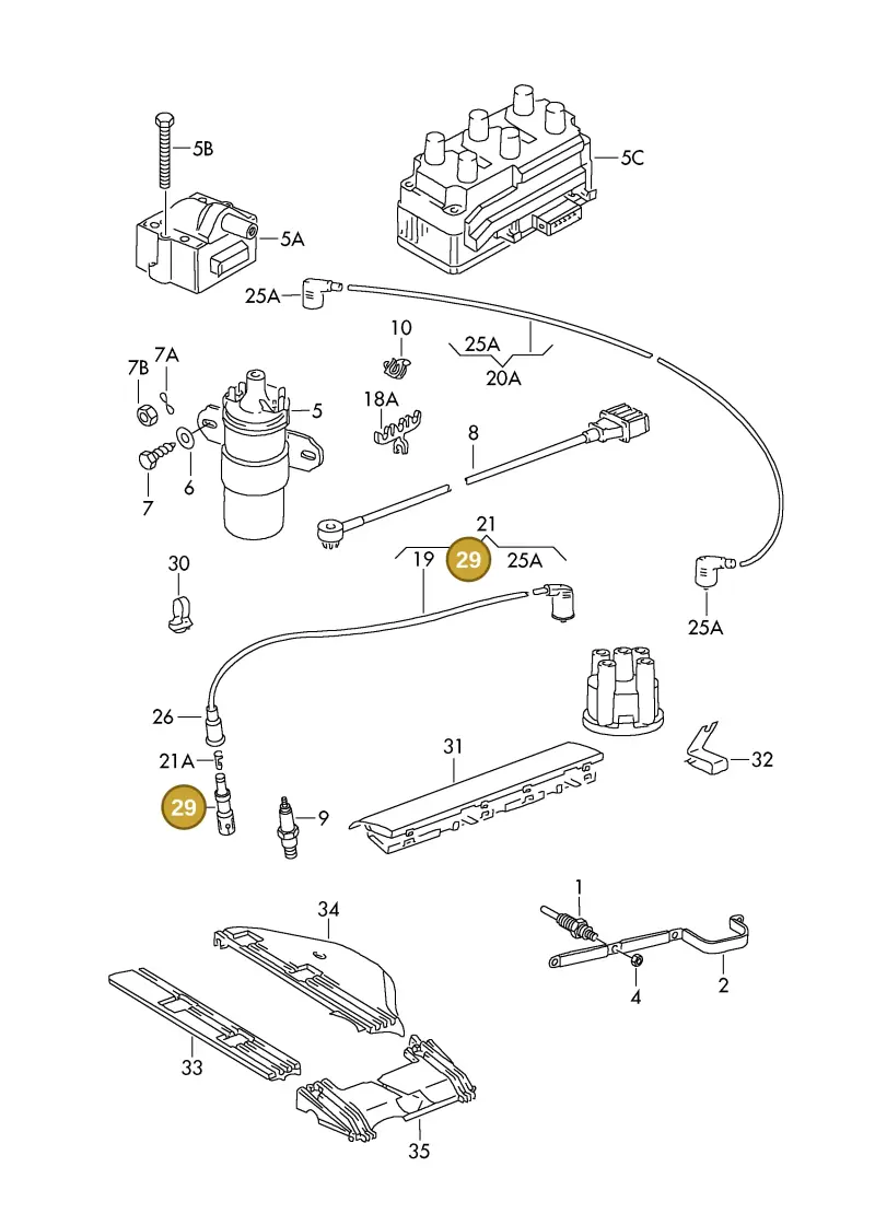 027905447 — Volkswagen Passat (1991-1993) diagram 084164000, position 29