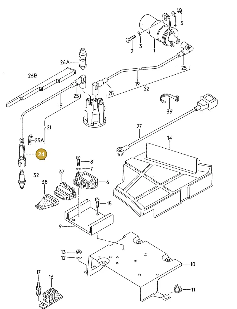 027905447 — Volkswagen Jetta (1989-1991) diagram 092205000, position 24