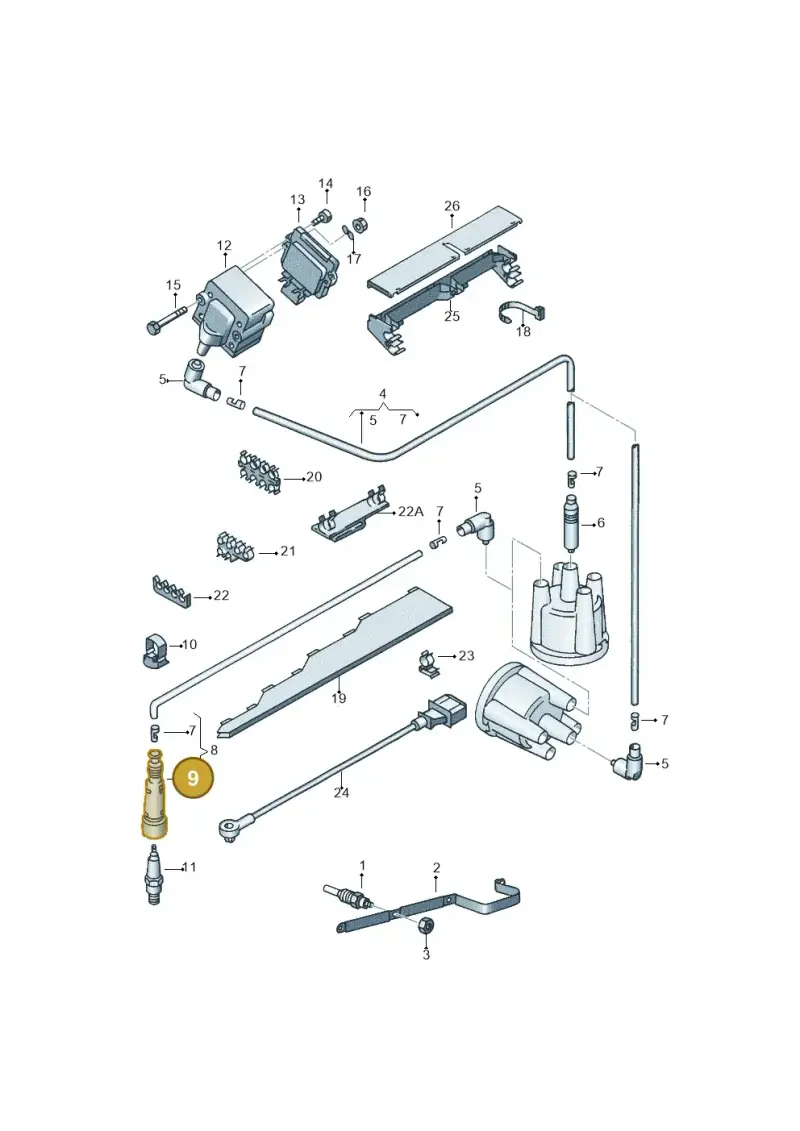027905447 — Volkswagen Golf (1996-1997) diagram 121905100, position 9