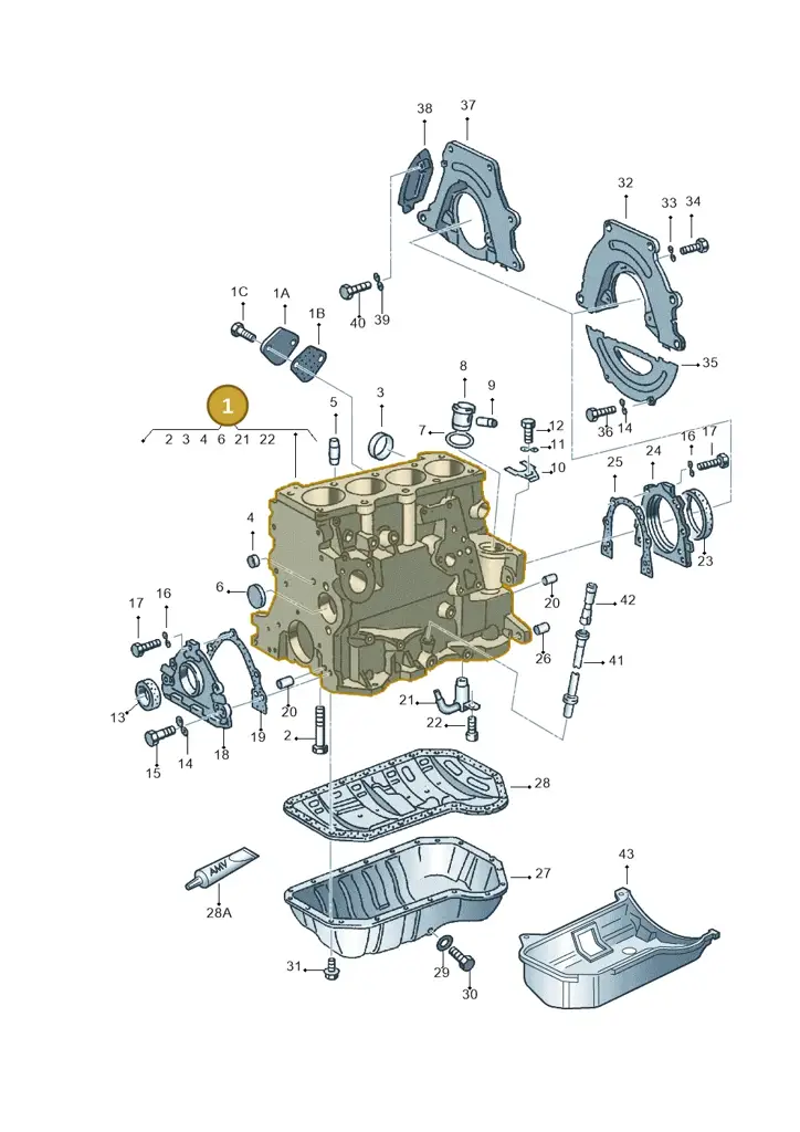 028103101P — Volkswagen GOLF VAR./VENTO (1996-1999) diagram 117103200, position 1