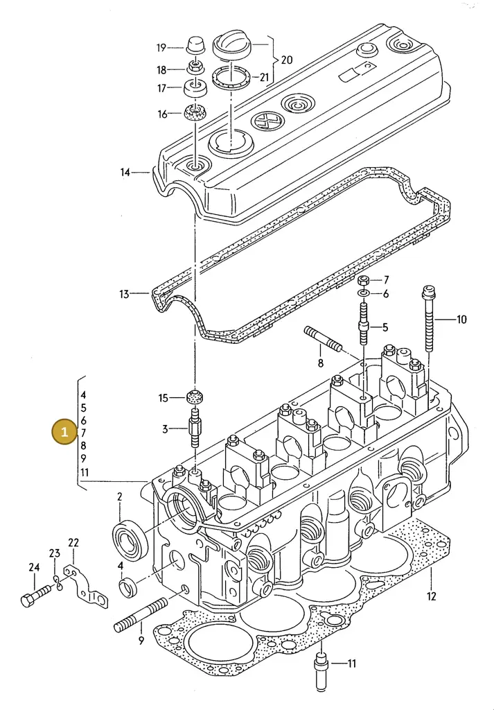 028103351B — Volkswagen Passat (1991-1993) diagram 084004000, position 1