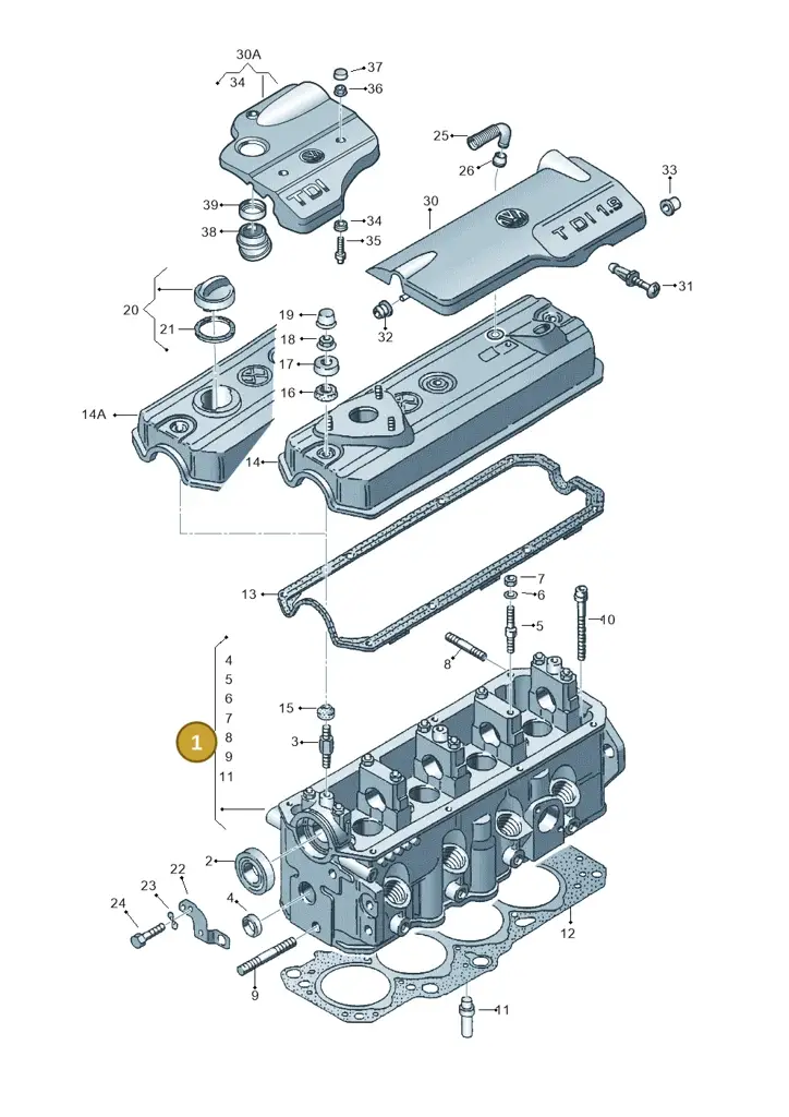 028103351 — Volkswagen Golf 96 (1995-1996) diagram 121103450, position 1