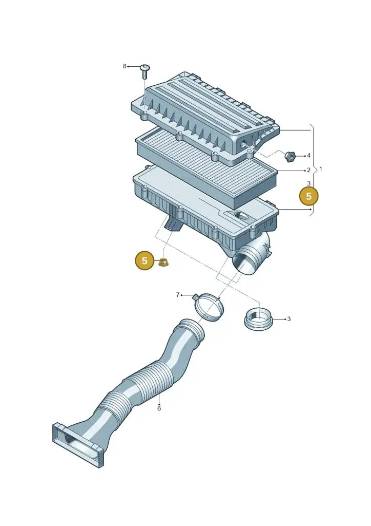 028103638C — Volkswagen Jetta 1.6 (2014-2018) diagram 640129150, position 5