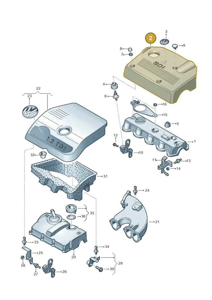 028103935AN — Volkswagen LUPO/3L TDI (2003-2005) diagram 231103550, position 2
