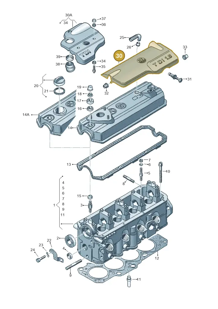 028103935F — Volkswagen GOLF VAR./VENTO (1996-1999) diagram 121103450, position 30