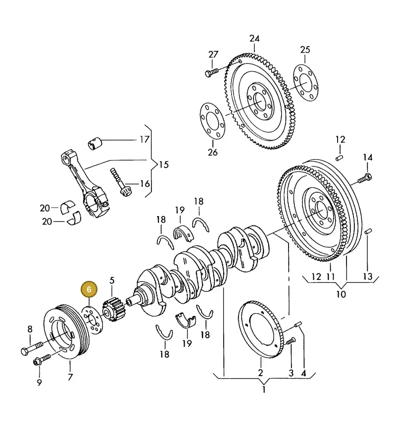 028105246A — Volkswagen DIES.-IND.-MOT.1,9>2,0 (1990-2007) diagram 423105100, position 6