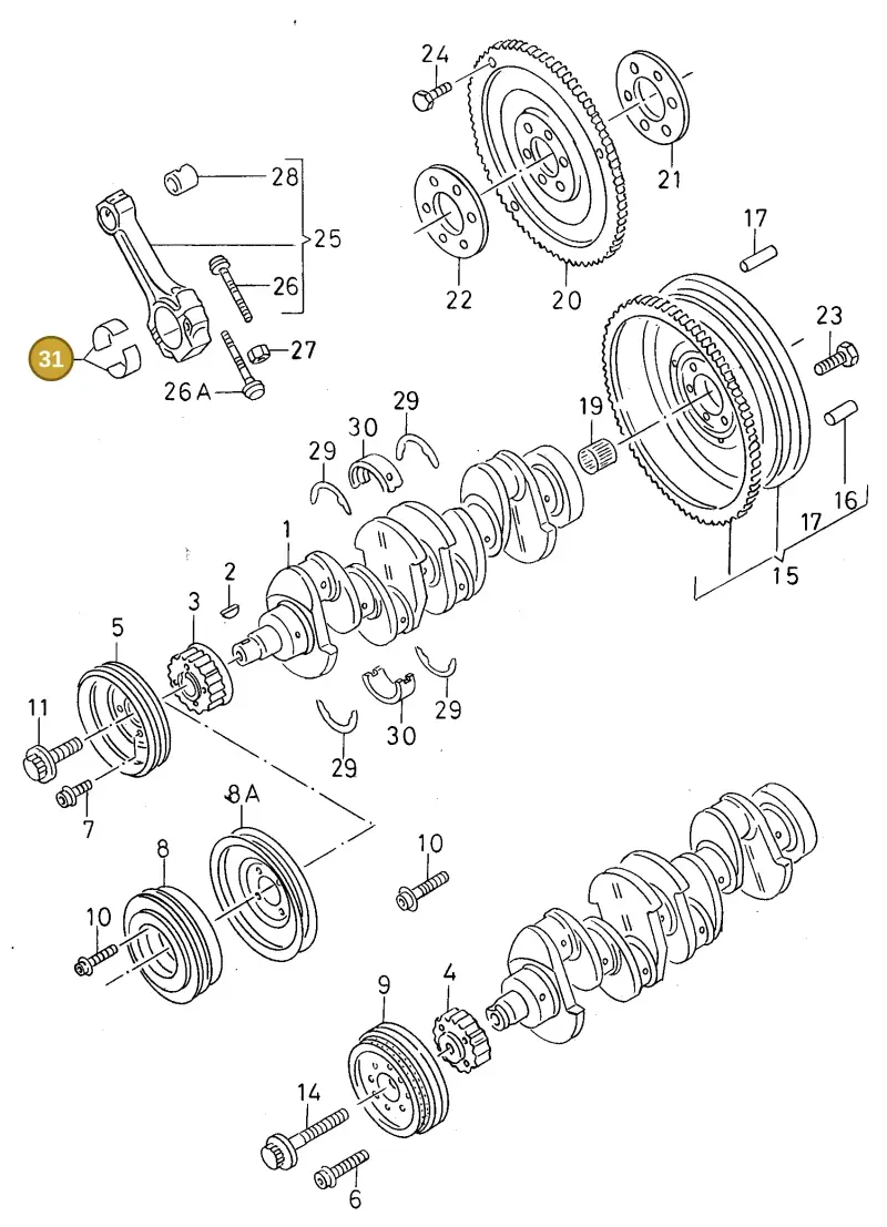 028105701J — Volkswagen Polo Classic           96 (1995-1996) diagram 138105150, position 31