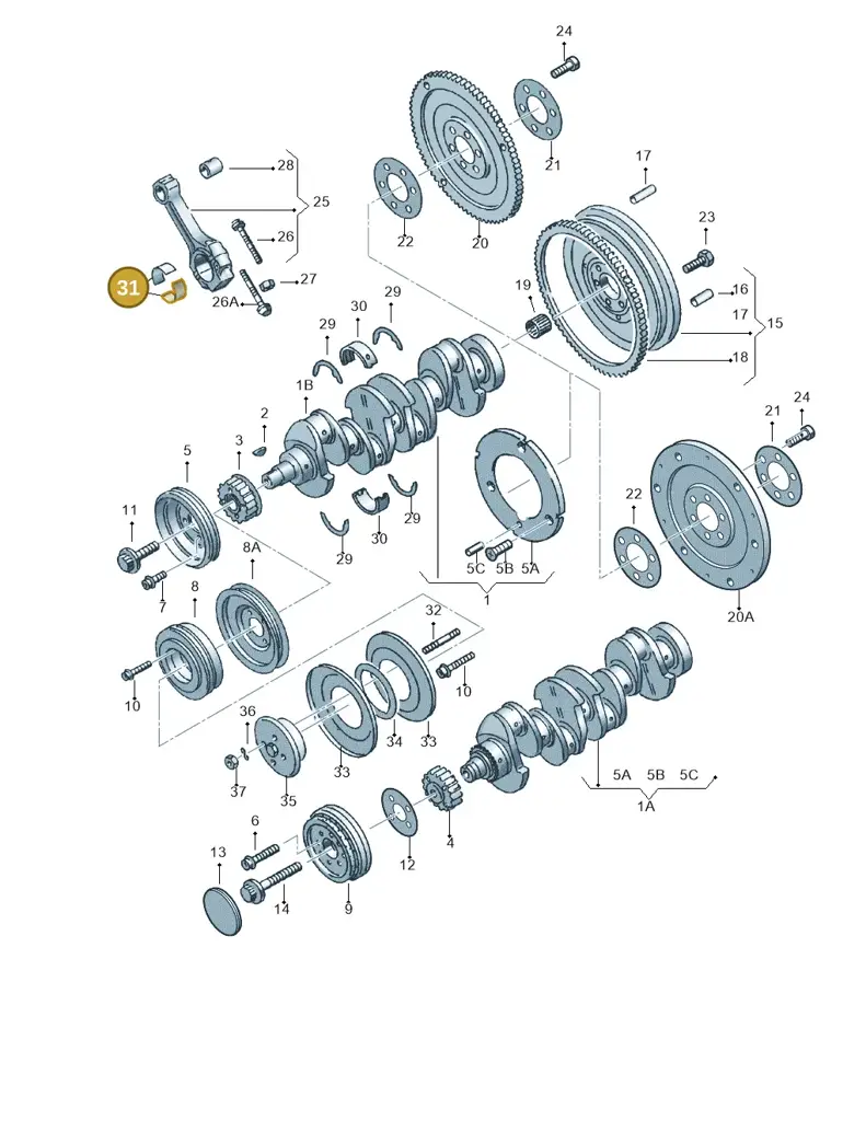 028105701J — Volkswagen POLO CLASSIC 06> (2005-) diagram 123105150, position 31