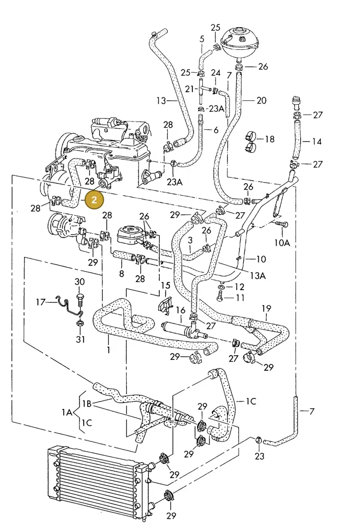 028121053N — Volkswagen Transporter 96 (1996-1996) diagram 179121450, position 2