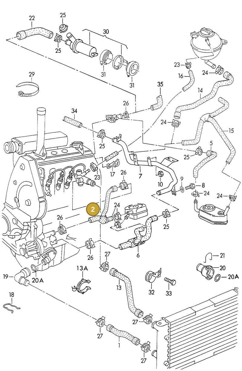 028121053S — Volkswagen Golf/Var. syncro (1993-1997) diagram 147121350, position 2