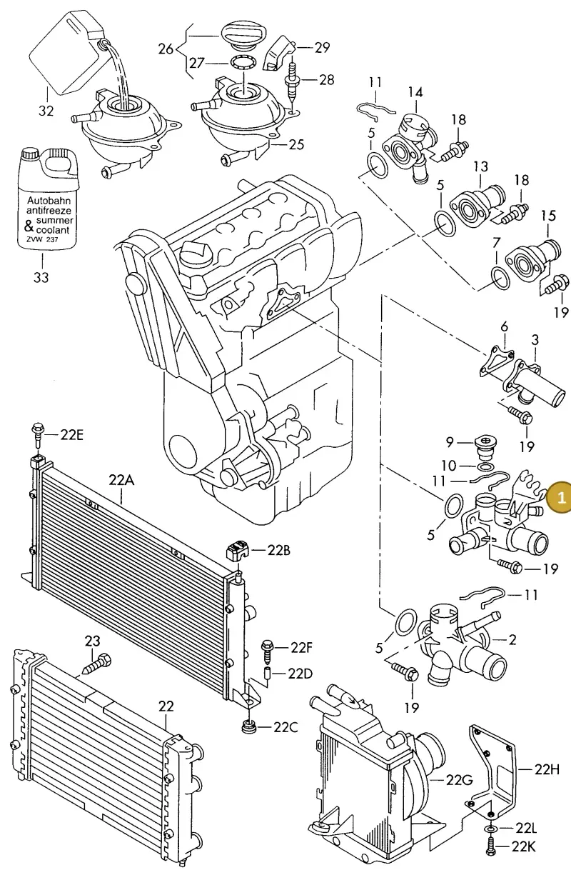 028121132A — Volkswagen GOLF CABRIO (1998-2001) diagram 121121700, position 1
