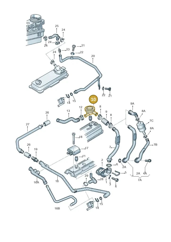 028129101 — Volkswagen Golf 96 (1995-1996) diagram 121103800, position 10