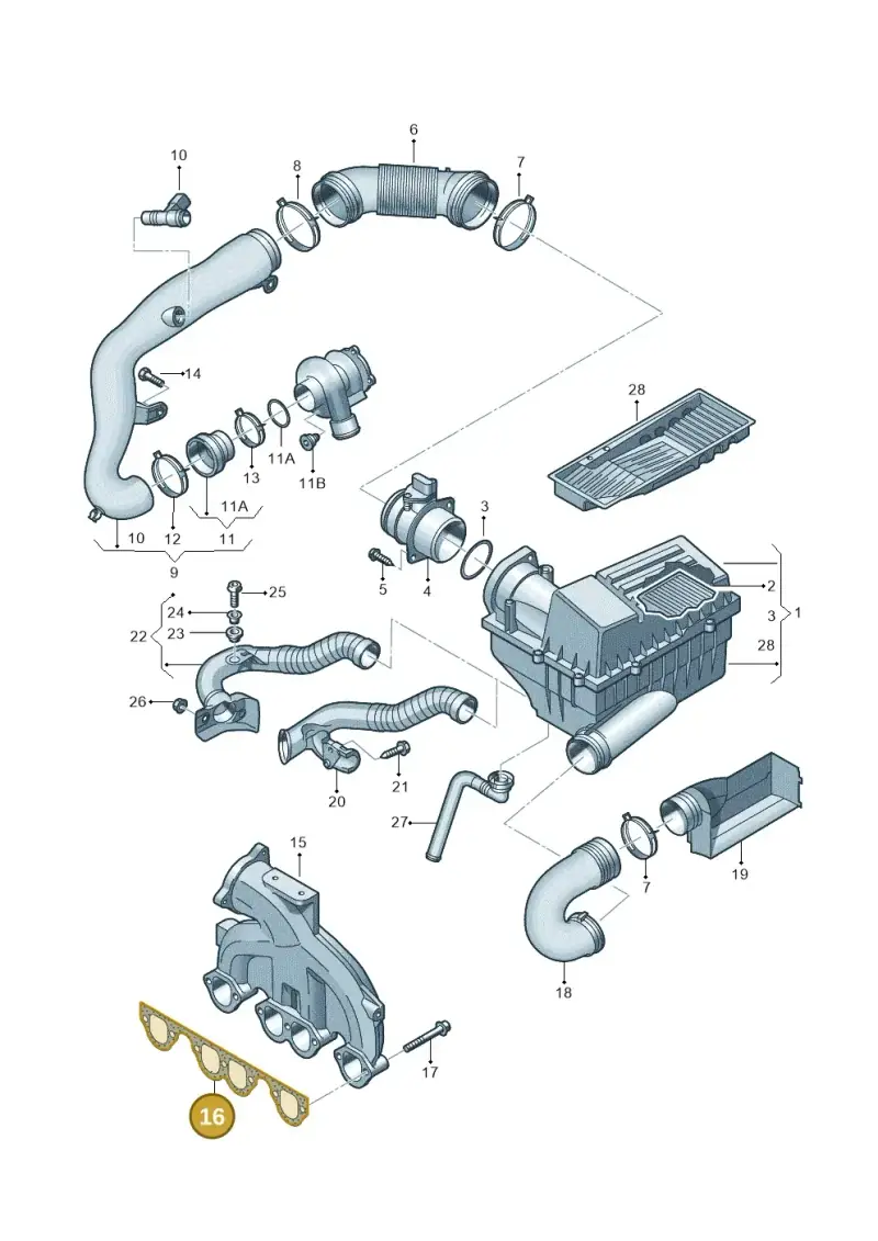 028129717D — Volkswagen Jetta Vagon            08> (2008-) diagram 460129300, position 16