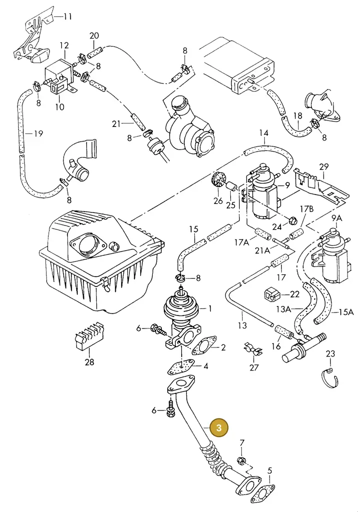 028131521AH — Volkswagen GOLF CABRIO (1998-2001) diagram 121131160, position 3
