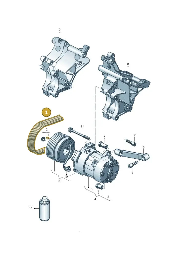 028260849L — Volkswagen CADDY-KOMBI/KASTENW. 06> (2005-) diagram 121260160, position 1