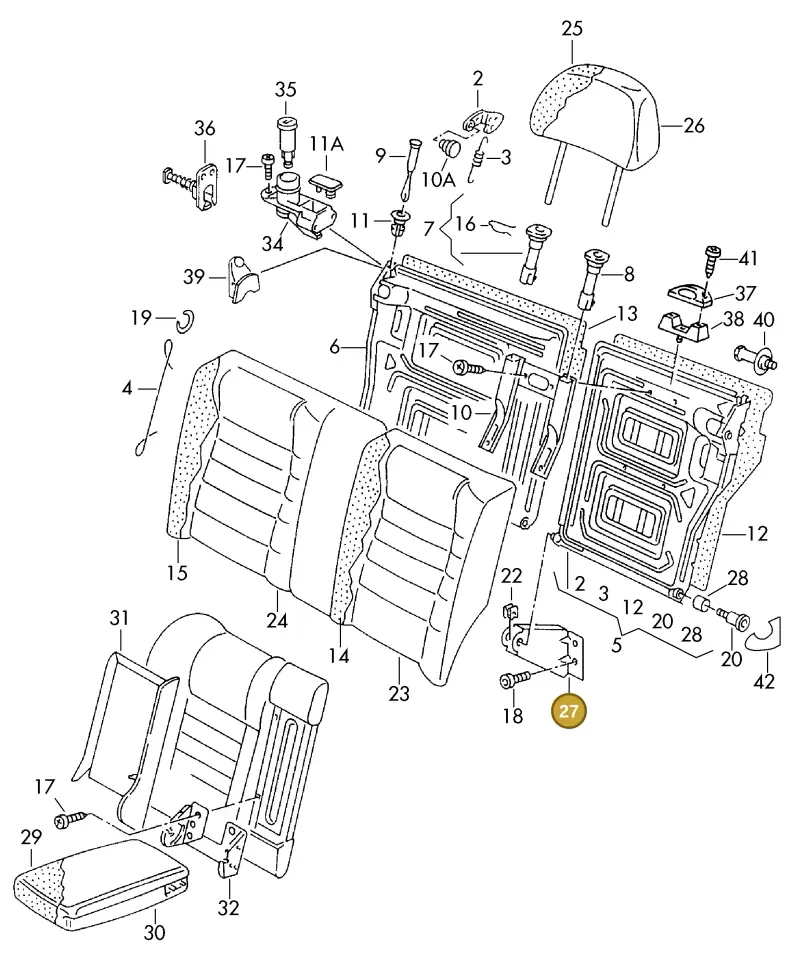 028903018B — Volkswagen Golf/Jetta  "USA","Mex"97>99 (1996-1998) diagram 121885700, position 27