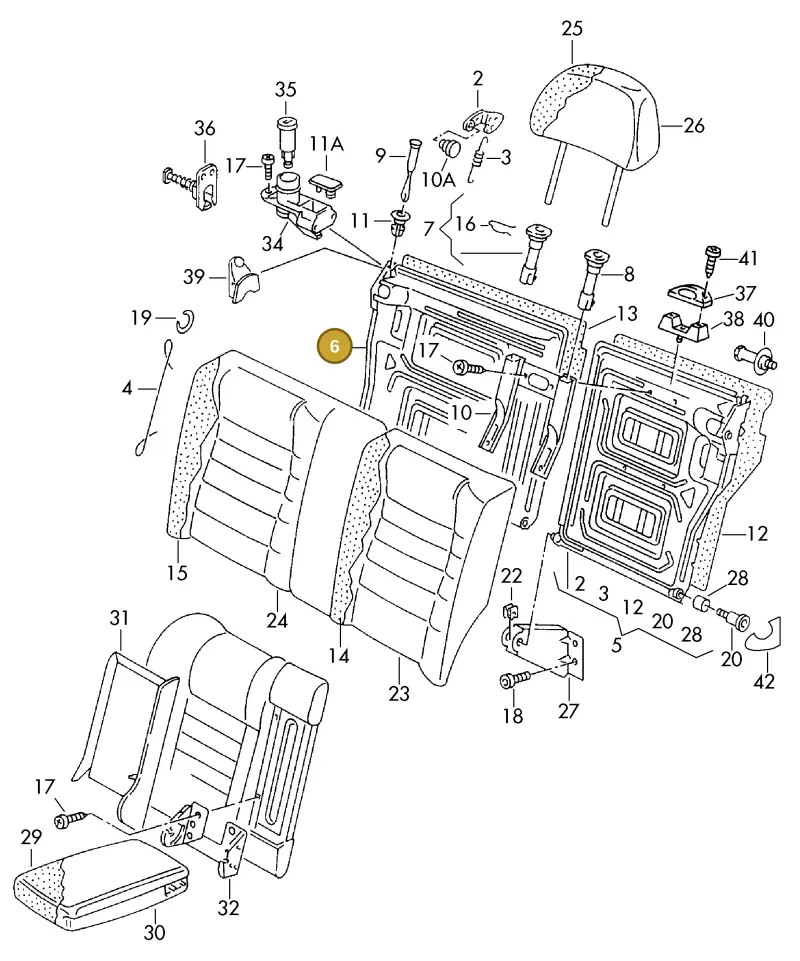 028903025P — Volkswagen Golf/Jetta  "USA","MEX"93>96 (1992-1996) diagram 121885700, position 6