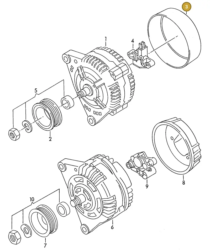 028903193P — Volkswagen Passat syncro (1991-1993) diagram 084161150, position 3
